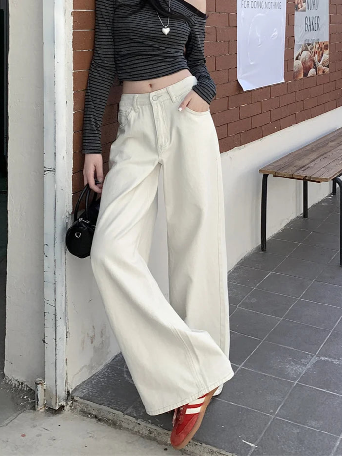 Botvotee White Baggy Jeans